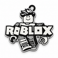 Roblox 3D Printed Keychain – Black & White